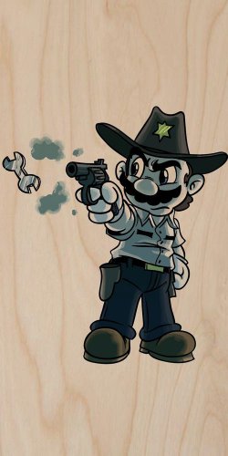 Parody "Walking Plumbers" TV Character 5 - Plywood Wood Print Poster Wall Art