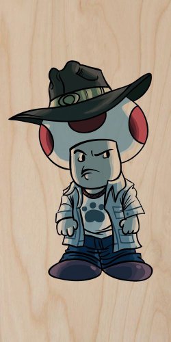 Parody "Walking Plumbers" TV Character 2 - Plywood Wood Print Poster Wall Art