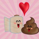 "Best Friends" Toilet Paper & Poop in Love - Plywood Wood Print Poster Wall Art
