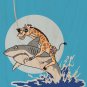 "Pirate Giraffe" Riding Shark Jumping Water - Plywood Wood Print Poster Wall Art