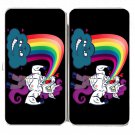 "Unicorn Rainbow Puke" w/ Smiling Cloud - Womens Taiga Hinge Wallet Clutch