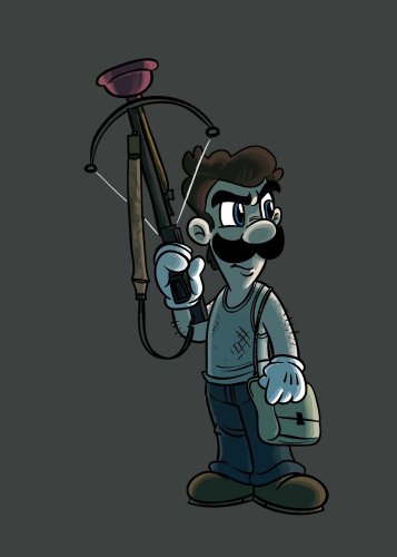 Game Parody "Walking Plumbers" TV Character 4  - Rectangle Refrigerator Magnet