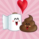 "Best Friends" Toilet Paper & Poop in Love Heart - Rectangle Refrigerator Magnet