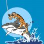 "Pirate Giraffe" Riding Shark Jumping in Water - Rectangle Refrigerator Magnet