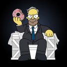 Funny Donut Cartoon TV Show Parody of Political Character 1 - Vinyl Sticker