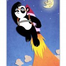 Panda Going to Moon Taking Off Rocket - FITS iPhone 5 5s Plastic Snap On Case