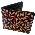 Red & White Medicine Scattered Pills Bi-Fold Wallet