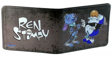 Ren & Stimpy Bi-Fold Wallet - Logo w/ Main Character Formalwear Zipper Down