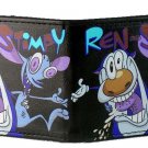 Ren & Stimpy Bi-Fold Wallet - Text Logo w/ Main Characters Crazy Eyes