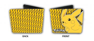 Pokemon Monsters Pikachu Closeup w/ Lightning Bolts Bi-Fold Wallet