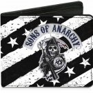 Sons of Anarchy SOA TV Show - Skull Grim Reaper w/Stars & Stripes Bi-Fold Wallet