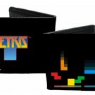 TETRIS Bi-Fold Wallet - Classic Video Game Solid Color Blocks on Black