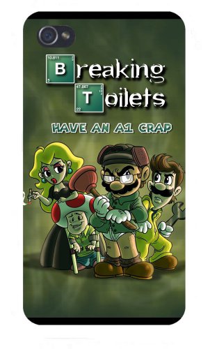 Video Game TV Parody "Breaking Toilets" - FITS iPhone 4 4s Plastic Snap On Case