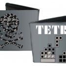 TETRIS Bi-Fold Wallet - Classic Video Game Gray w/ Skull & Crossbones