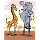 "Elephant Stilts" Standing w/ Giraffe - FITS iPhone 4 4s Plastic Snap On Case