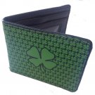 Lucky 4 Leaf Clover w/ Small Clovers Pattern Bi-Fold Wallet