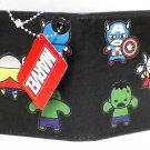 Marvel Comics Bi-Fold Wallet - The Avengers Miniatures Design on Black