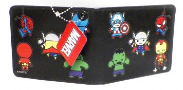 Marvel Comics Bi-Fold Wallet - The Avengers Miniatures Design on Black