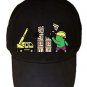"Part-Time JOB Construction" Super Hero Comic Parody - Black Adjustable Cap Hat