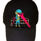 "Part-Time JOB Road Construction" Hero Comic Parody - Black Adjustable Cap Hat