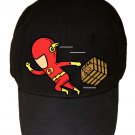 "Part-Time JOB Pizza Shop" Super Hero Comic Parody - Black Adjustable Cap Hat
