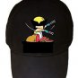 "Part-Time JOB Meat Shop" Super Hero Comic Parody - Black Adjustable Cap Hat
