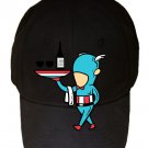 "Part-Time JOB Restaurant" Super Hero Comic Parody - Black Adjustable Cap Hat