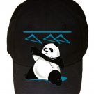 "Outfit" Funny Panda Bear Putting Trying on Clothes - Black Adjustable Cap Hat