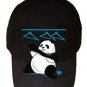 "Outfit" Funny Panda Bear Putting Trying on Clothes - Black Adjustable Cap Hat