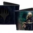Magic The Gathering Bi-Fold Wallet - Logo w/ Mystical Fantasy Man Warrior
