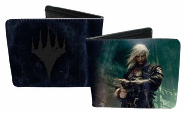 Magic The Gathering Bi-Fold Wallet - Logo w/ Mystical Fantasy Man Warrior