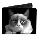 Grumpy Cat - Closeup Face on Black Shadows Bi-Fold Wallet