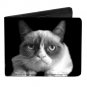 Grumpy Cat - Closeup Face on Black Shadows Bi-Fold Wallet