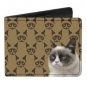 Grumpy Cat - Cat Faces Repeating on Bi-Fold Wallet