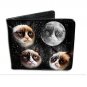 Grumpy Cat - Floating Cat Heads in Space w/ Moon Bi-Fold Wallet