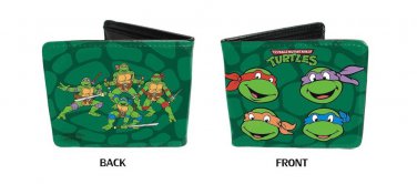 TMNT Teenage Mutant Ninja Turtles Heads Fighting Stance Bi-Fold Wallet