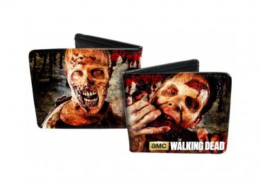 Walking Dead TV Show - Closeup Zombie Heads/Faces Eating Flesh Bi-Fold Wallet