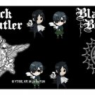 Black Butler Anime Mini Characters on Black w/ Seal Logos Bi-Fold Wallet