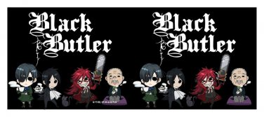 Black Butler Anime Mini Characters on Black w/ Logo Bi-Fold Wallet