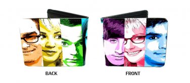 Big Bang Theory CBS Comedy TV Show Face Slices Characters Bi-Fold Wallet