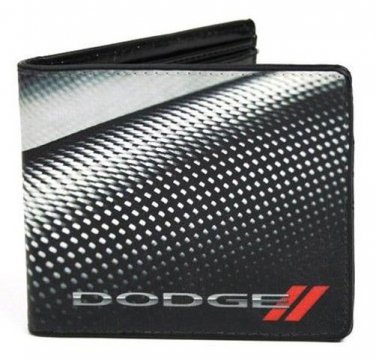 Dodge Auto Car Red Rhombus Carbon Fiber Design Bi-Fold Wallet