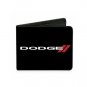 Auto Car Maker Dodge New Red Stripe Logo on Black Bi-Fold Wallet