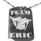 Military Dog Tag Metal Chain Necklace - Team Eric Blood Vampire Fangs TV Show