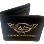 Chevy Corvette Silver Crossed Flags Logo Car Auto Bi-Fold Wallet