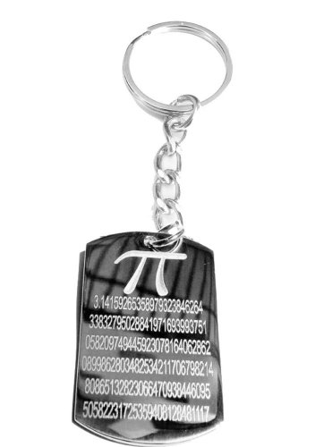 Math Mathematics Pi Pie 3.14159 Novelty Logo - Metal Ring Key Chain Keychain