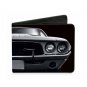 Auto Car Maker Dodge Challenger Text Logo Front of Car Design Bi-Fold Wallet