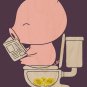 "Cha Ching" Pig Pooping Coins Toilet Parody - Plywood Wood Print Poster Wall Art