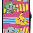 Pokemon Pikachu, Squirtle, Bulbasaur, & Charmander Stripe Bi-Fold Hinge Wallet