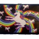 Unicorn Rainbow Swirls Colors Lady Bi-Fold Hinge Wallet