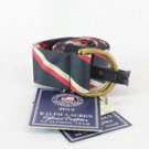 Automotive Seatbelt Belt - Ford Mustang - Horse w/ Stripes Ornament Emblem Black